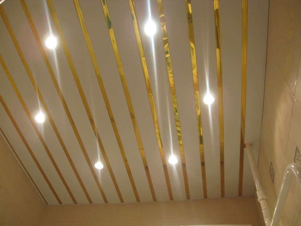 Реечный потолок 100 мм со вставкой 25 мм